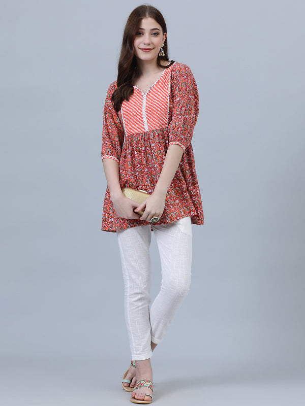 Women viscose Rayon Peach designed Top With Trouser for girls & women