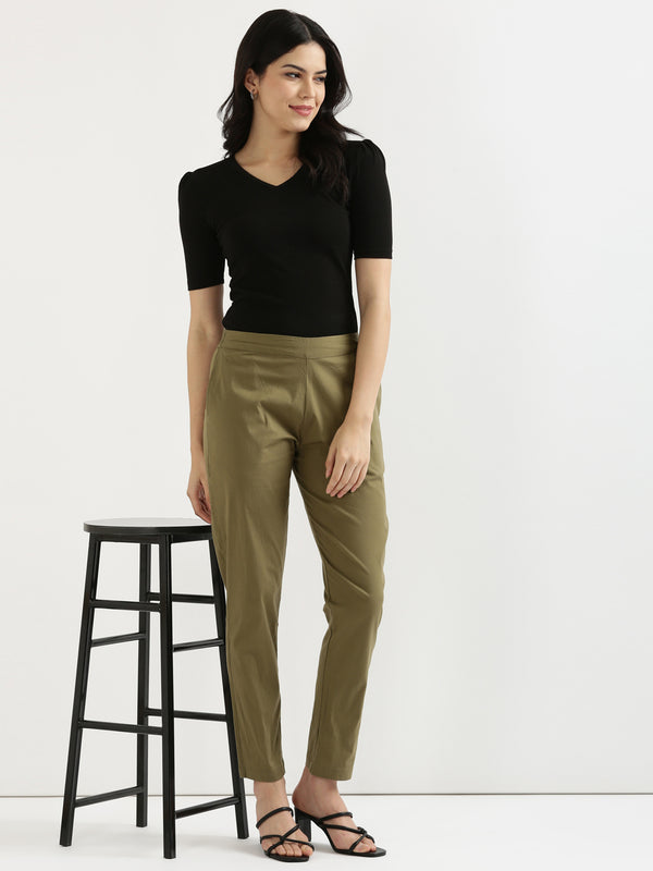 Military Green Stretchable Pants-CK-01-OLIVEPANT